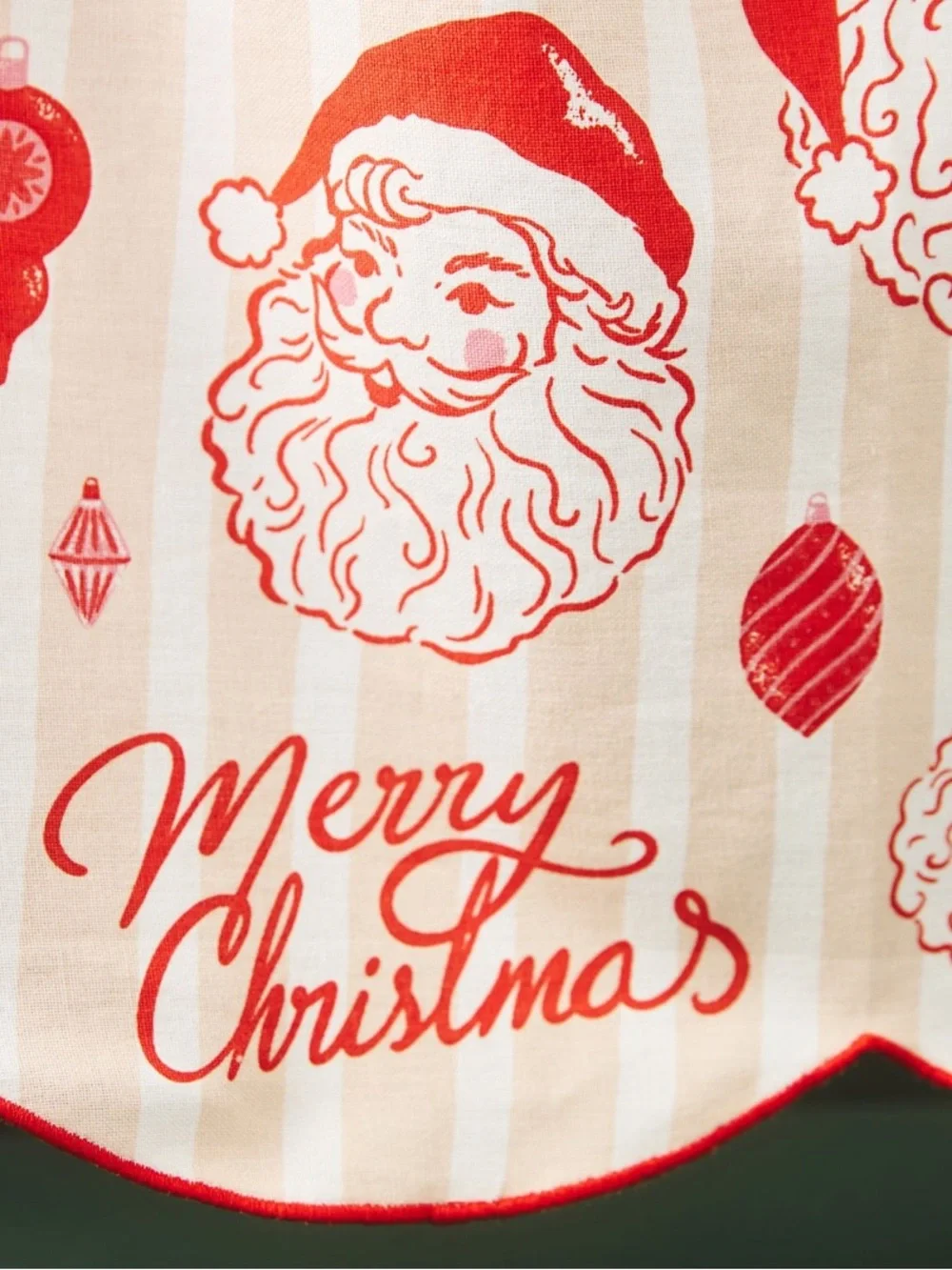 Anthropologie Vintage Santa 'Merry Christmas'  Kitchen Dish Towel
